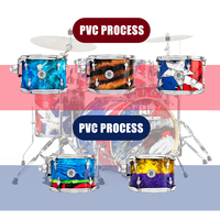 Professional Drum Kit 5 Piece Acoustic Percussion Set with Durable Hardware for Stage Performance and Studio Recording