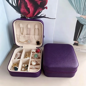 Estuche de Joyería Portátil Ecológico en Oferta, Caja de Almacenamiento de Joyas Cuadrada con Cierre, Pequeña, para Viajes, para Mujeres, con Empaque para Regalo - Product Image 2