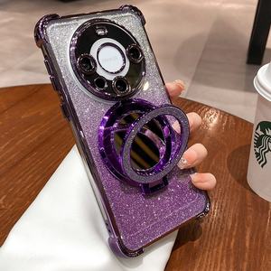 Coque de téléphone pour <span class=keywords><strong>Huawei</strong></span> <span class=keywords><strong>Mate</strong></span> 80 <span class=keywords><strong>Pro</strong></span> Max avec support magnétique miroir, protection anti-chute avec airbag aux quatre coins pour coque de téléphone <span class=keywords><strong>Huawei</strong></span> - Product Image 3