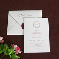 Tarjetas de papel de algodón de diseño rústico, papel de aluminio dorado y letras para invitaciones de boda con sello de cera y tarjetas RSVP