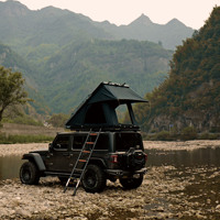 Tente de toit en toile à coque dure 4x4 tout-terrain OEM avec perche en aluminium Clamshell Rain Cover pour voiture Pick-up Camper
