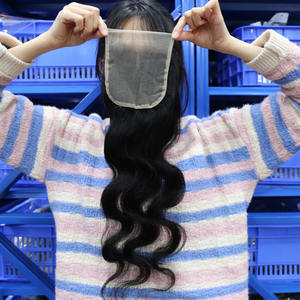 Cabello Humano Rizado Ondulado 4x4 con Encaje al por Mayor, Hermoso Cabello Remy - Product Image 2