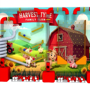 Pared de Pelotas Interactiva con Temática de Granja para Niños, Multifuncional, Tamaño Personalizable, Equipo Educativo STEM, Parque <span class=keywords><strong>Infantil</strong></span> Interior de <span class=keywords><strong>Madera</strong></span> - Product Image 1