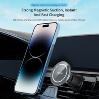 Chargeur de voiture sans fil électrique certifié Magstand 15W PD3.0 avec aimant puissant N52, utilisation à une main, conception stable à 2 crochets pour ordinateur portable