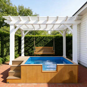 Estructura de Piscina de Fibra de Vidrio con Área de Asientos Integrada y Plataforma para Broncearse para Piscinas de Adultos - Product Image 6