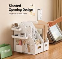 Organisateur de bureau multi-niveaux le plus vendu avec crochets pour livres, fournitures de bureau et articles divers pour étudiants