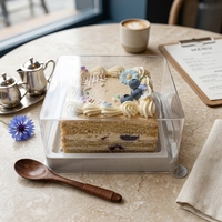 Boîte à gâteau carrée épaisse pour mini-gâteaux, tiramisu, conteneur alimentaire en plastique pour plats à emporter, boîte à macarons et biscuits