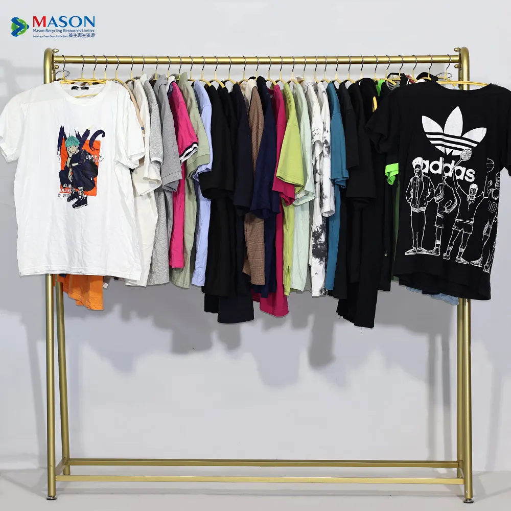 Stock de ropa usada, estilos mixtos, camisetas de moda para hombre, ropa usada, ropa de segunda mano, camiseta, camiseta para hombre