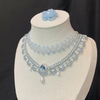 Collier ras du cou court tressé multicouche sportif en résine et plastique, style français élégant, avec chaîne en bambou, pour femme, vente en gros