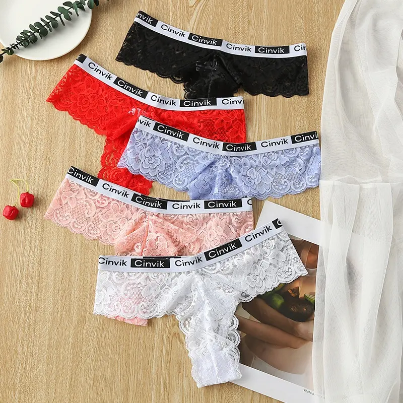 Sexy Womens Lace Tanga Underwear Print Letter Briefs Women Low Waist Thongs Sports Panty Wholesale Panties For Women