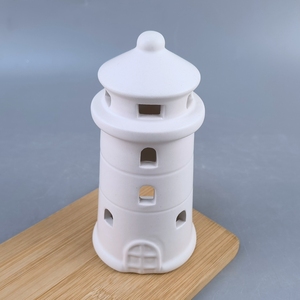 2024 Summer Christmas Ceramic Handmade Customizable Lighthouse Shape Porcelain <strong>Tea</strong> <strong>Light</strong> Candle <strong>Holder</strong> Customized Color Home - Product Image 6