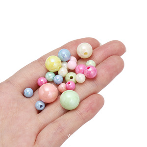 Acrylic <b>Beads</b> Round Mixed Color For Jewelry Making 8mm Environmental Friendly Loose <b>Beads</b> Part Number AC2196 - Product Image 2