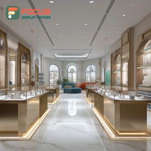 Vitrine de bijouterie minimaliste pour centre commercial, comptoir d'exposition commercial avec cadre métallique - Product Image 1