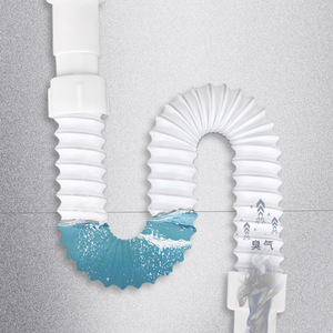 Tubo de desagüe flexible de PVC Zimani de 80 cm para fregadero de cocina y baño, manguera de extensión con sello de agua y antiolores - Product Image 1