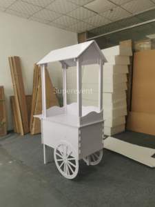 Chariot à bonbons en PVC blanc pour mariage, prix <span class=keywords><strong>de</strong></span> gros, décoration <span class=keywords><strong>de</strong></span> fête avec roues pour les fêtes - Product Image 6