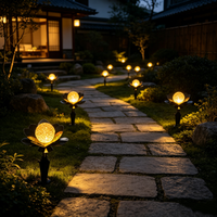 Lampes solaires de jardin à allumage automatique, étanches, LED, décoratives en forme de toucan, avec globe en verre craquelé pour parterres de fleurs et allées