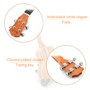 Paisen <span class=keywords><strong>ukelele</strong></span> de madera de cebra de 23 pulgadas para concierto similar a <span class=keywords><strong>la</strong></span> guitarra eléctrica - Product Image 4