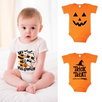 Combinaison bébé personnalisée avec logo pour Halloween, en coton, à manches courtes, pour fête d'Halloween, tenue de fantôme festive pour nouveau-né