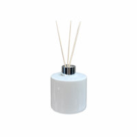 Bouteille en verre cylindrique blanche personnalisée de 200 ml pour diffuseur à bâtonnets, avec bouchon à vis, conteneur vide pour diffuseur de parfum d'ambiance domestique