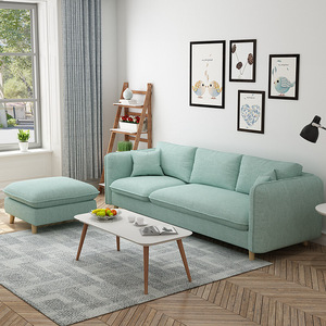 Juego de sofá de tres plazas italiano Simple y moderno, lo último en cojines, sofá <span class=keywords><strong>cama</strong></span> de lino de un solo asiento para sala de estar, tela de esponja - Product Image 3