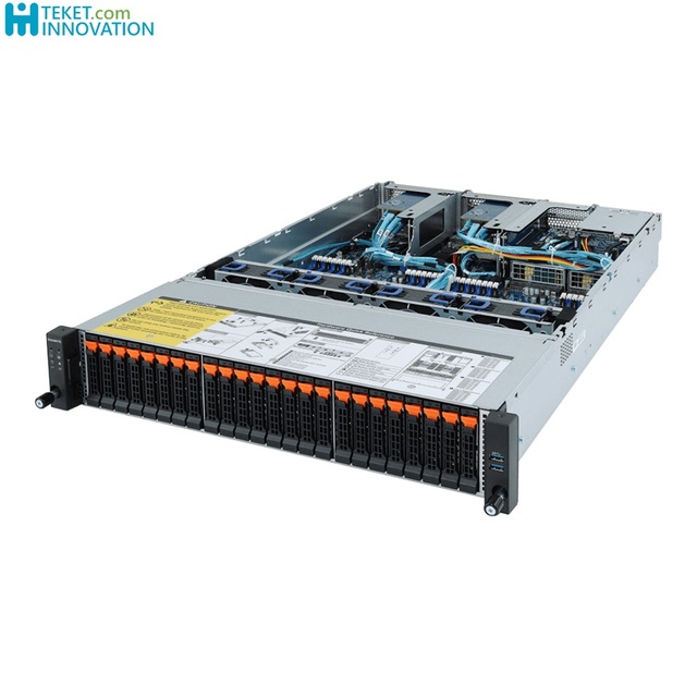 Gigabyte Rack Server 2U R282-Z92 Dual AMD EPYC 7002/7001 24+2-Bay Gen3 NVMe/SATA/SAS 32*DDR4 2x1600W 80 PLUS Platinumn Pws