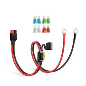 Câble ELFCULB de connecteur à borne torique 10AWG avec 5 fusibles pour station d'alimentation portable automobile et générateurs solaires - Product Image 1