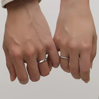 Bagues assorties pour couple S925 en argent sterling, personnalisées avec diamant, luxe léger, bague de confession pour homme et femme, longue distance