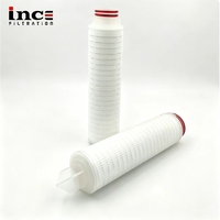 Cartouche de pré-filtration RO plissée en PP, PES, PTFE, Nylon, 5-100 microns, 10, 20, 30, 40 pouces, filtration chimique personnalisée
