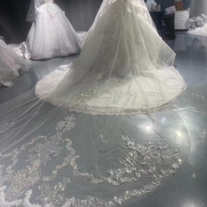 Voile de mariée 5 mètres de long voile de mariage en <span class=keywords><strong>dentelle</strong></span> avec peigne accessoires de mariage - Product Image 1