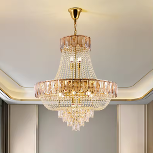 Zeal Lighting lámpara colgante oro techo moderno colgante LED lujo regulable araña de cristal - Product Image 1