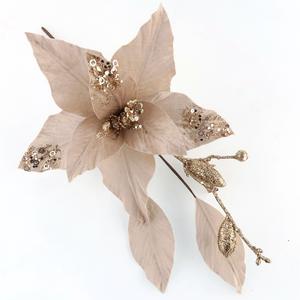 <span class=keywords><strong>Picks</strong></span> floraux de Noël 01412 # Décoration de Noël de 31 cm de diamètre, fleurs artificielles scintillantes, décoration de Noël, branche de fleurs de Noël - Product Image 4
