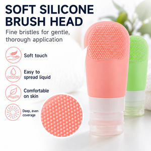 YMS Wholesale OEM – Accessoires de voyage essentiels en silicone compact, multicolores, écologiques, 60 ml, avec brosse douce et anti-fuite pour lotion - Product Image 3
