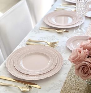 Assiette en papier plissée ronde jetable, luxueuse et élégante, écologique, pour mariages en plein air - Product Image 5