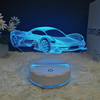 Lampe de nuit décorative Anime en acrylique, veilleuse LED pour chambre à coucher avec fonction de minuterie silencieuse et arrêt automatique