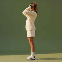 Ensemble Athleisure Tennis Personnalisé pour Femme : Pull Col V et Short à Cordon Effet Delfin Assorti – Fabrication OEM