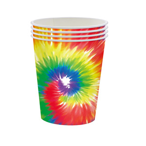 Tie Dye Paper Plates Square Digital Printing 40-60 Pcs Birthday Party Tableware <b>Environment</b> Friendly Venue Setup Props - Product Image 2