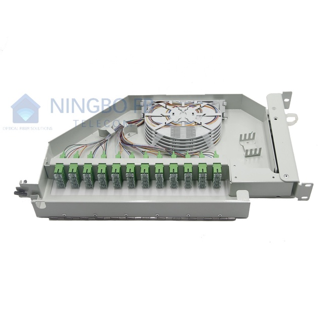 19" Fiber Optical Splitter Patch Panel /Rack Mount Rotating Type 12 24 48 Core ODF Fiber Slide-out Shelf