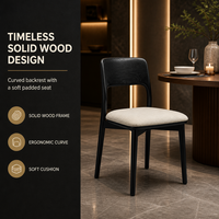 Chaise de salle à manger en bois clair avec dossier incurvé, assise rembourrée en velours, structure en bois de frêne, pour restaurant, hôtel, café