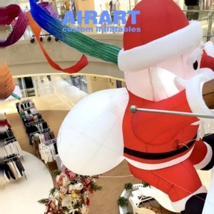 Mascotte Gigante di Babbo <span class=keywords><strong>Natale</strong></span> Arrampicatore per <span class=keywords><strong>Natale</strong></span>, Pallone Gonfiabile Durevole da Parete per Supermercati - Product Image 4