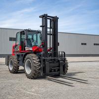 Chariots élévateurs tout-terrain diesel à quatre roues motrices de 3, 4 et 5 tonnes, adaptés à une utilisation en extérieur sur tous types de terrains, chariots élévateurs tout-terrain