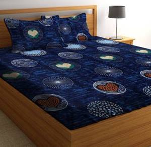 300TC Microfibra Patrón geométrico moderno Doble 3D Impreso All-Season Juego de sábanas de 3 piezas de la India - Product Image 2