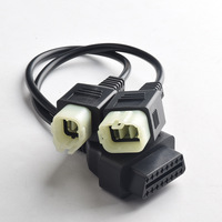 Câble de diagnostic OBD2 16 broches vers 4 broches + 6 broches en Y pour moto, connexion un-vers-deux