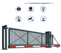 Portail coulissant cantilever avec revêtement en poudre |   Porte de sécurité en métal durable pour garage de stationnement et zone industrielle