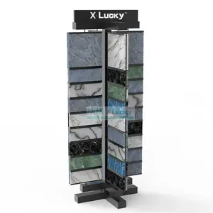 Chất lượng cao tầng đứng tấm khảm Granite Quartz Rack hiển thị miễn phí xoay hỗ trợ showroom hệ thống đá hiển thị đứng