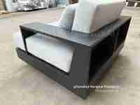 Canapé de jardin Hangkai, mobilier d'extérieur, fauteuil en aluminium imperméable pour hôtel, villa et jardin