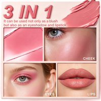Herzförmiger Mineral-Formula Natürlicher Finish Fester Rouge-Stift Mehrere Farbtöne 3-in-1 Multifunktional Private Label Individuelles Logo OEM
