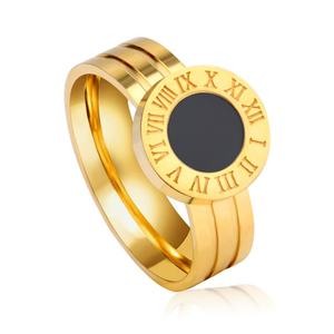 Anillo de Compromiso de Alta Calidad Chapado en Oro con Diamante Negro - Product Image 1