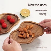 Assiette à dîner en bois écologique au design moderne et simple, forme irrégulière personnalisée, assiette à dessert créative, plateau à thé pour hôtel, style occidental