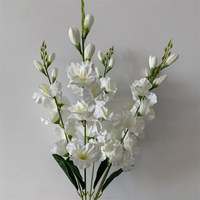 B1455 Décoration florale artificielle pour plafond de hall d'hôtel de mariage, rangée de fleurs en soie, arrangement de gladiolus à cinq branches