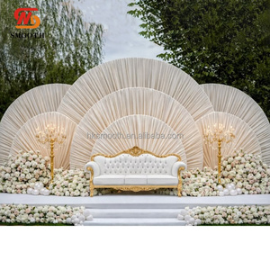 Event luxurious Portable Round White Metal Arch <b>Backdrop</b> With Fabric Cover DIY <b>backdrop</b> for Wedding Stage <b>Backdrop</b> Decoration - Product Image 1